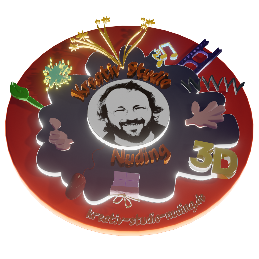 Kreativ Studio Nuding 3D Logo mit 3D Logos aus 2D Vorlagen mit Blender umsetzen