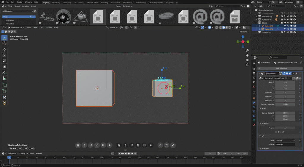 blenDER 3dLOGOS aus 2dVORLAGEN - Blender & Modern Primitive Snapshot Cube