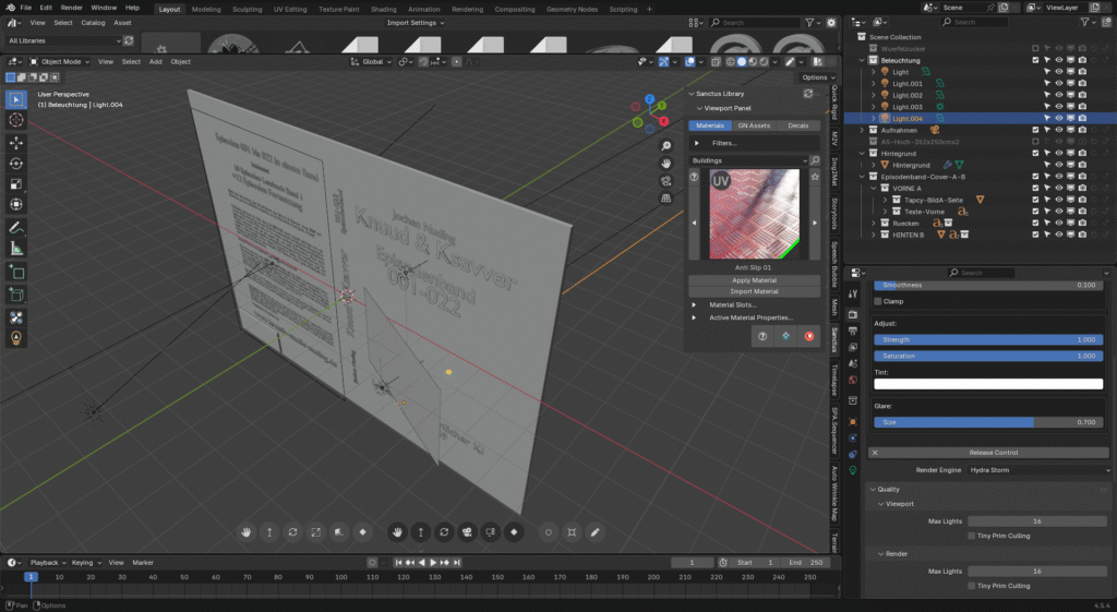 Buchcover - Solid Mode Viewport mit Mausdrehung