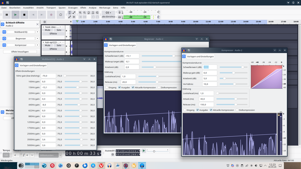 audaCITY - Echtzeit Effekte mit grafischen PoPups